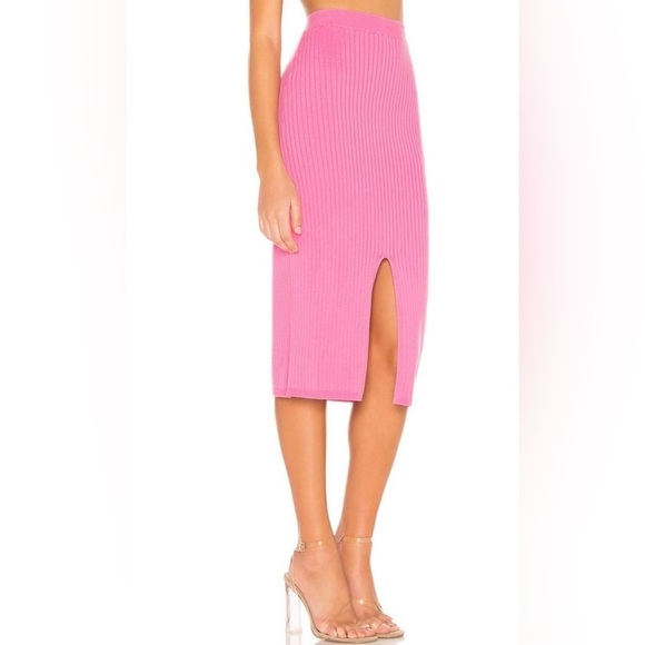 Free People x Revolve Pink Skyline Midi Skirt M EUC - Picture 5 of 7